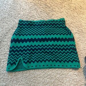 Urban outfitters tight green and black skirt